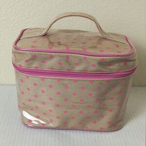 Estee Lauder Pink Polka Dot Travel Case Cosmetic Bag